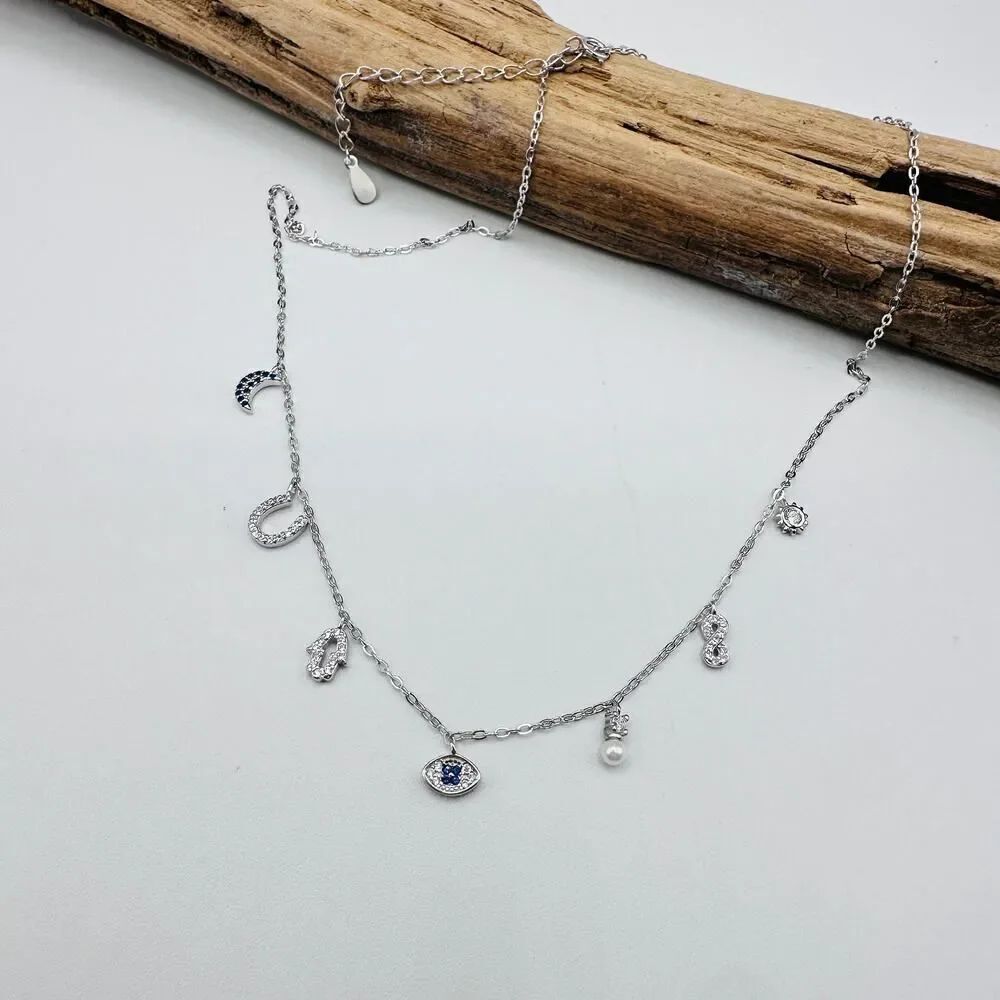 Sterling Silver Evil Eye Good Luck Charm Necklace Protection Jewelry